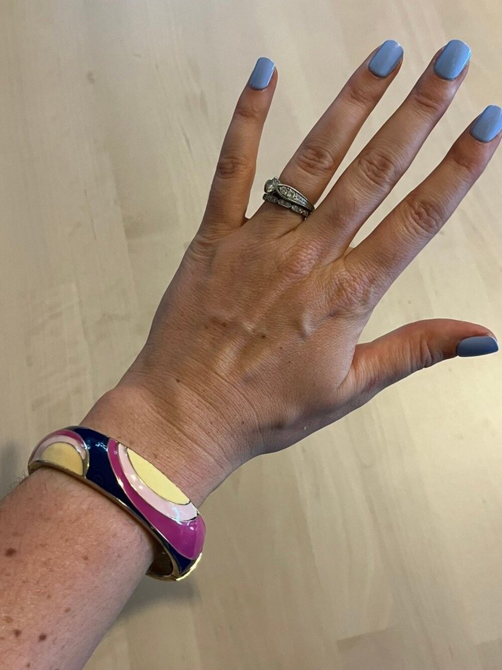 Vintange Purple Pink and Yellow Enamel Bracelet